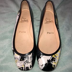 Christian Louboutin graffiti patent flats 36.5